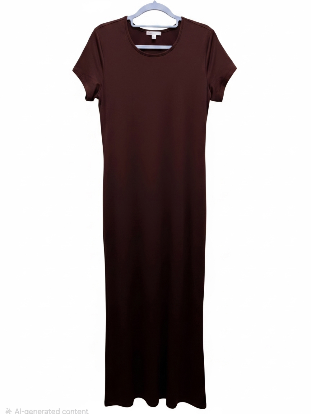 Short Sleeve Body-con Maxi Dress in Chocolate Brown